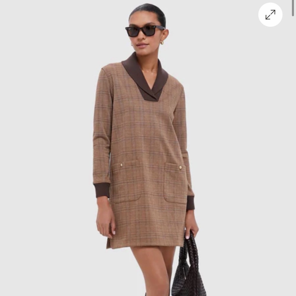 Tuckernuck Brown Plaid Long Sleeve Dress - Picture 1 of 6